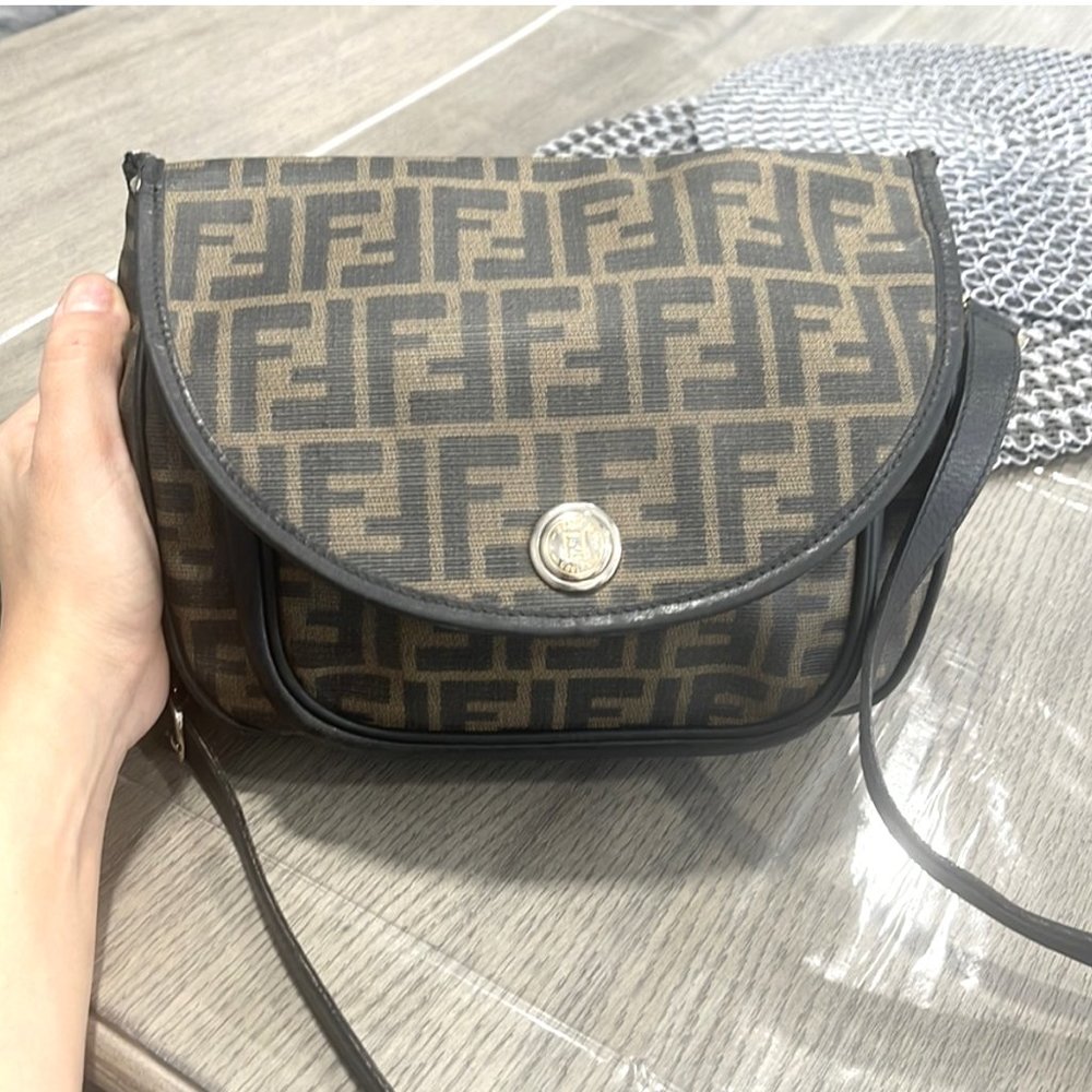 Vintage Fendi Bag Black and Tan.